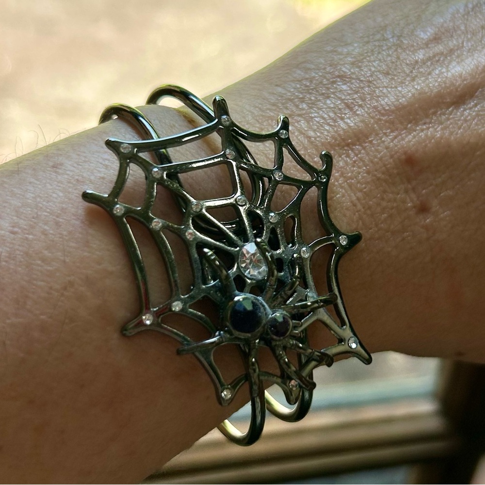 Silver Spider Web Bracelet